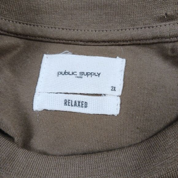 Public Supply NYC 2X T-shirt Olive Green Embroidered "Brooklyn" NWT - Picture 2 of 10